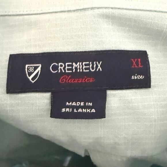 Cremieux Classic XL mens dress shirt long sleeved light blue-green cotton - Picture 3 of 7